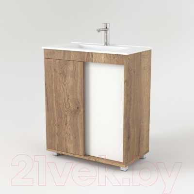 Тумба под умывальник Дабер 013 700 / Т13.7.0.21 (дуб галифакс/белый)