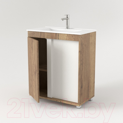 Тумба под умывальник Дабер 013 700 / Т13.7.0.21 (дуб галифакс/белый)