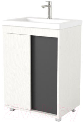 Тумба под умывальник Дабер 013 Тобага/Эридан/Артвин 60 / Т13.6Т.0.20 (белый древесный/серый) - фото