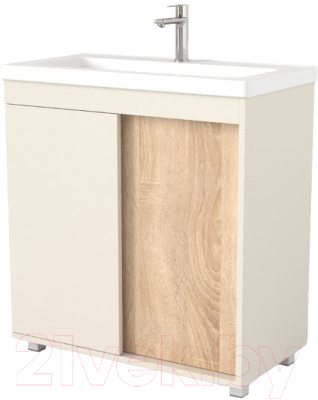 Тумба под умывальник Дабер 013 Тобага/Эридан 80 / Т13.8Т.0.18 (бежевый/дуб бардолино) - фото