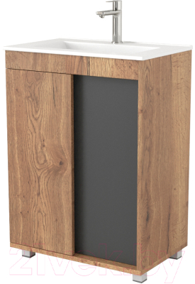Тумба под умывальник Дабер 013 WeltWasser Deilbach 7517-60 / Т13.6W.0.22 (дуб галифакс/серый) - фото