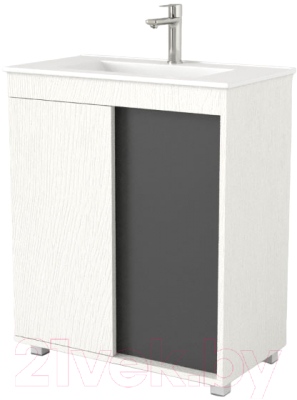 Тумба под умывальник Дабер 013 WeltWasser Deilbach 7517-70 / Т13.7W.0.20 (белый древесный/серый) - фото