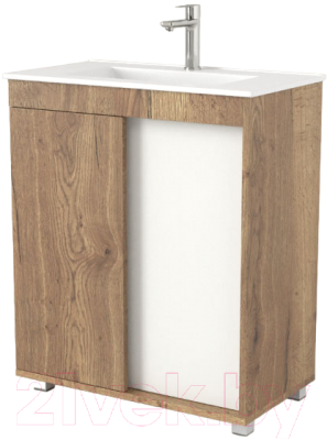 Тумба под умывальник Дабер 013 WeltWasser Deilbach 7517-70 / Т13.7W.0.21 (дуб галифакс/белый) - фото