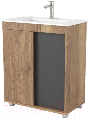Тумба под умывальник Дабер 013 WeltWasser Deilbach 7517-70 / Т13.7W.0.22 (дуб галифакс/серый) - фото