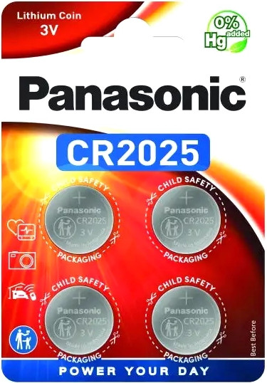Комплект батареек Panasonic CR-2025EL/4B - фото