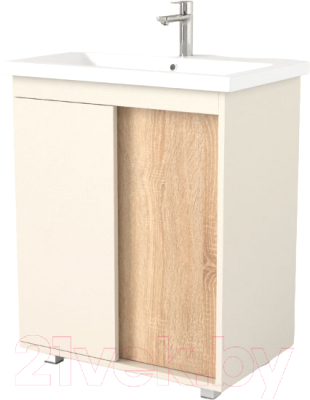 Тумба под умывальник Дабер 013 Cersanit Como 70 / Т13.7C.0.18 (бежевый/дуб бардолино) - фото
