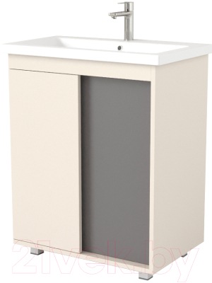 Тумба под умывальник Дабер 013 Cersanit Como 70 / Т13.7C.0.19 (бежевый/серый) - фото