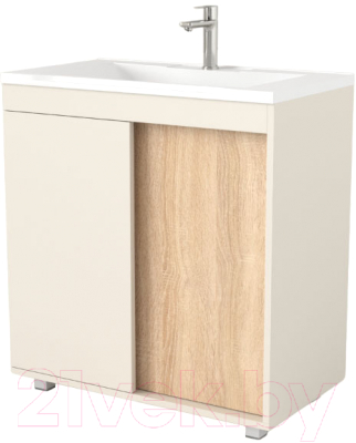 Тумба под умывальник Дабер 013 Andrea Elen 80 / Т13.8А.0.18 (бежевый/дуб бардолино) - фото