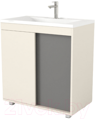 Тумба под умывальник Дабер 013 Andrea Elen 80 / Т13.8А.0.19 (бежевый/серый) - фото