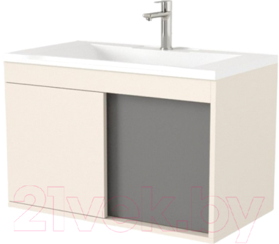 Тумба под умывальник Дабер 014 60 / Т14.6.0.19 (бежевый/серый) - фото