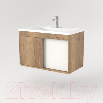 Тумба под умывальник Дабер 014 60 / Т14.6.0.21 (дуб галифакс/белый)