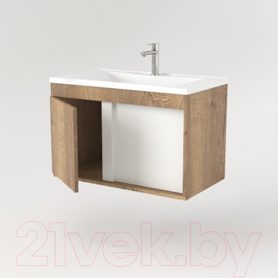 Тумба под умывальник Дабер 014 60 / Т14.6.0.21 (дуб галифакс/белый)