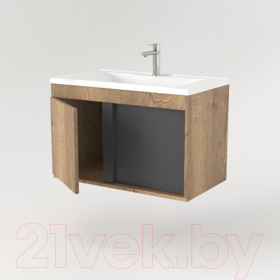 Тумба под умывальник Дабер 014 60 / Т14.6.0.22 (дуб галифакс/серый)