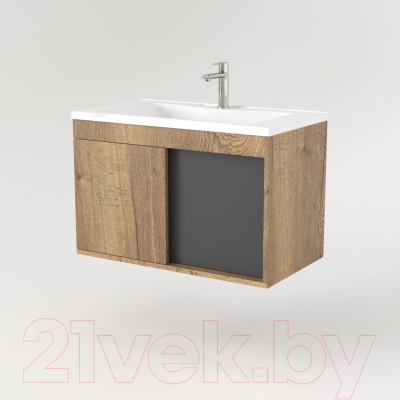 Тумба под умывальник Дабер 014 60 / Т14.6.0.22 (дуб галифакс/серый)