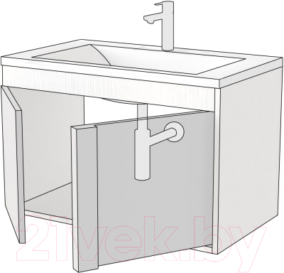 Тумба под умывальник Дабер 014 70 / Т14.7.0.18 (бежевый/дуб бардолино)