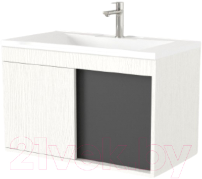 Тумба под умывальник Дабер 014 70 / Т14.7.0.20 (белый древесный/серый) - фото