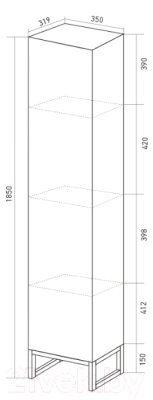 Шкаф-пенал для ванной Mixline Окленд Лофт R 553139