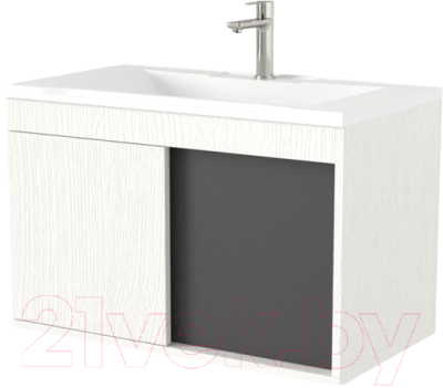 Тумба под умывальник Дабер 014 WeltWasser Deilbach 7517-60 / Т14.6W.0.20 (белый древесный/серый) - фото