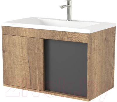 Тумба под умывальник Дабер 014 WeltWasser Deilbach 7517-60 / Т14.6W.0.22 (дуб галифакс/серый) - фото