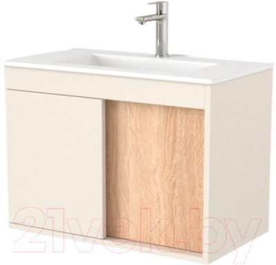 Тумба под умывальник Дабер 014 WeltWasser Deilbach 7517-80 / Т14.8W.0.18 (бежевый/дуб бардолино) - фото