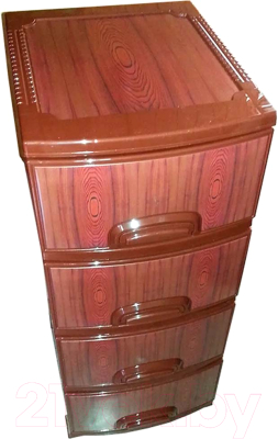 Комод пластиковый Росспласт Декор 4 яруса - фото