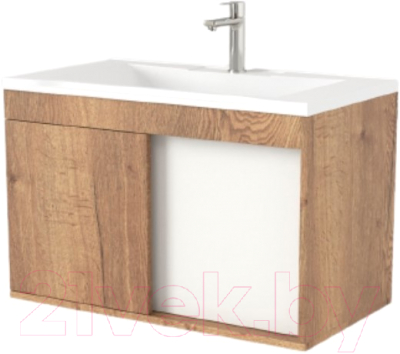 Тумба под умывальник Дабер 014 Andrea Elen 80 / Т14.8А.0.21 (дуб галифакс/белый) - фото