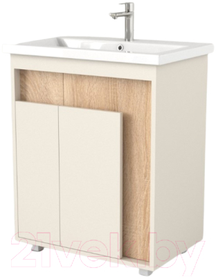 Тумба под умывальник Дабер 015 60 / Т15.6.0.18 (бежевый/дуб бардолино) - фото