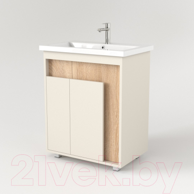 Тумба под умывальник Дабер 015 70 / Т15.7.0.18 (бежевый/дуб бардолино)