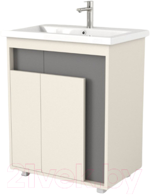 Тумба под умывальник Дабер 015 70 / Т15.7.0.19 (бежевый/серый) - фото
