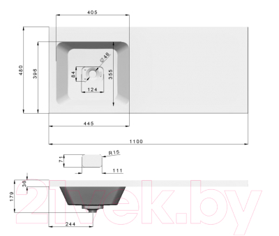 Умывальник Madera Kamilla 110 L (с кронштейном)