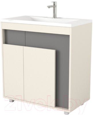 Тумба под умывальник Дабер 015 Andrea Elen 80 / Т15.8A.0.19 (бежевый/серый) - фото