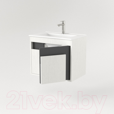 Тумба под умывальник Дабер 016 60 / Т16.6.0.20 (белый древесный/серый)