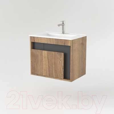 Тумба под умывальник Дабер 016 60 / Т16.6.0.22 (дуб галифакс/серый)