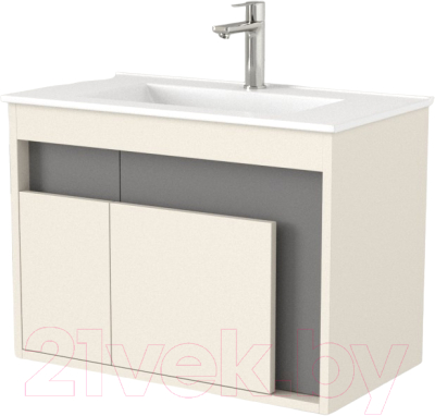 Тумба под умывальник Дабер 016 70 / Т16.7.0.19 (бежевый/серый) - фото