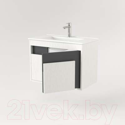 Тумба под умывальник Дабер 016 70 / Т16.7.0.20 (белый древесный/серый)