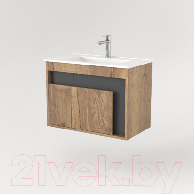 Тумба под умывальник Дабер 016 70 / Т16.7.0.22 (дуб галифакс/серый)