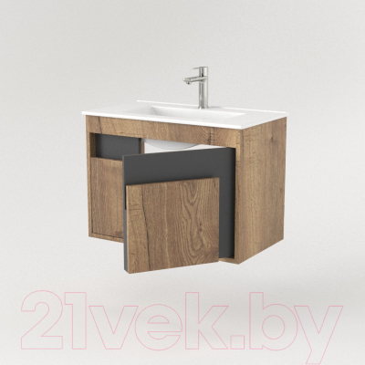 Тумба под умывальник Дабер 016 70 / Т16.7.0.22 (дуб галифакс/серый)