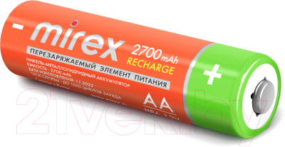 Комплект аккумуляторов Mirex HR6 2700mAh / HR6-27-E2