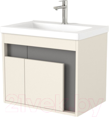 Тумба под умывальник Дабер 016 Тобага/Эридан/Артвин 60 / Т16.6Т.0.19 (бежевый/серый) - фото