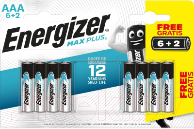 Комплект батареек Energizer Max Plus AAA LR03 - фото