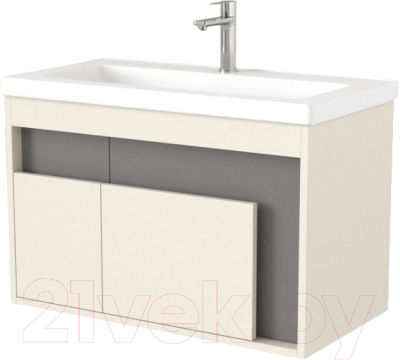 Тумба под умывальник Дабер 016 Тобага/Эридан 80 / Т16.8Т.0.19 (бежевый/серый) - фото