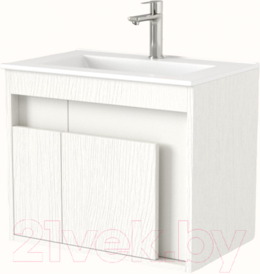 Тумба под умывальник Дабер 016 WeltWasser Deilbach 7517-60 / Т16.6W.0.5 (белый древесный) - фото