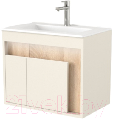 Тумба под умывальник Дабер 016 WeltWasser Deilbach 7517-60 / Т16.6W.0.18 (бежевый/дуб бардолино) - фото
