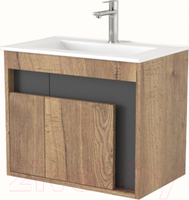 Тумба под умывальник Дабер 016 WeltWasser Deilbach 7517-60 / Т16.6W.0.22 (дуб галифакс/серый) - фото