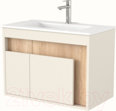Тумба под умывальник Дабер 016 WeltWasser Deilbach 7517-70 / Т16.7W.0.18 (бежевый/дуб бардолино) - фото