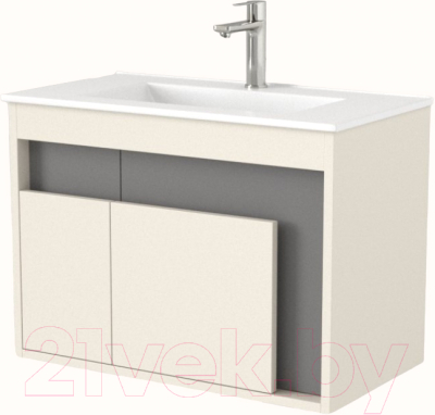 Тумба под умывальник Дабер 016 WeltWasser Deilbach 7517-70 / Т16.7W.0.19 (бежевый/серый) - фото