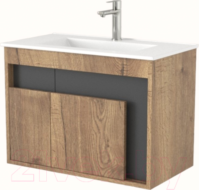 Тумба под умывальник Дабер 016 WeltWasser Deilbach 7517-70 / Т16.7W.0.22 (дуб галифакс/серый) - фото