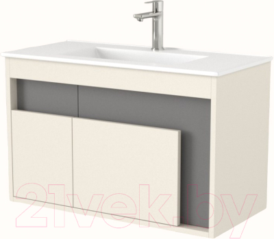 Тумба под умывальник Дабер 016 WeltWasser Deilbach 7517-80 / Т16.8W.0.19 (бежевый/серый) - фото