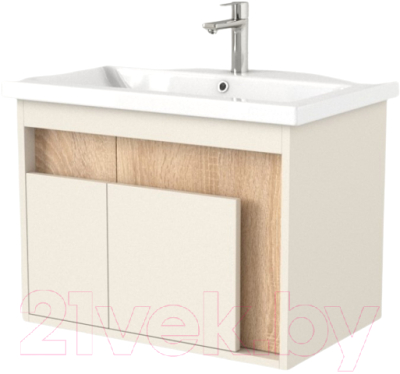Тумба под умывальник Дабер 016 Cersanit Como 70 / Т16.7C.0.18 (бежевый/дуб бардолино) - фото