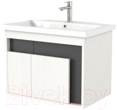 Тумба под умывальник Дабер 016 Cersanit Como 70 / Т16.7C.0.20 (белый древесный/серый) - фото